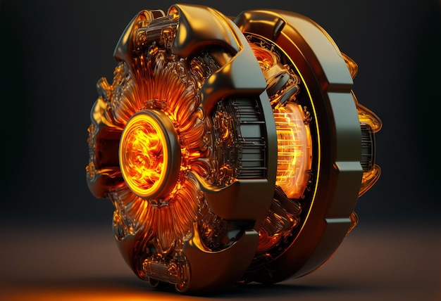 Nuclear fusion reactor cyberpunk concept Futuristic technology Generative AI