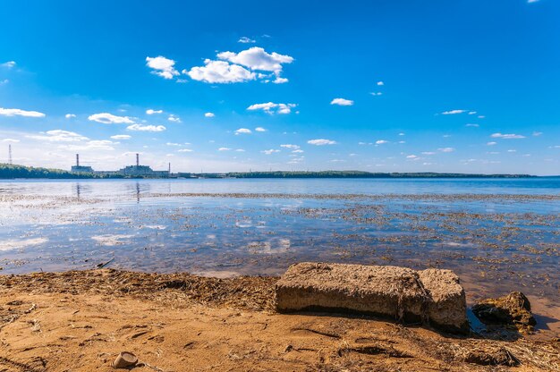 Nuclear power plant on the coast