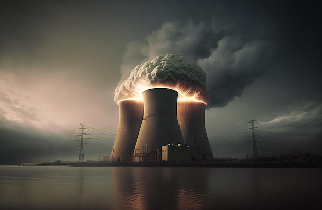 Photo nuclear power plant generative ai