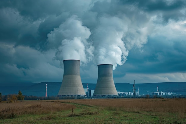 Nuclear Power Station with Cooling Towers