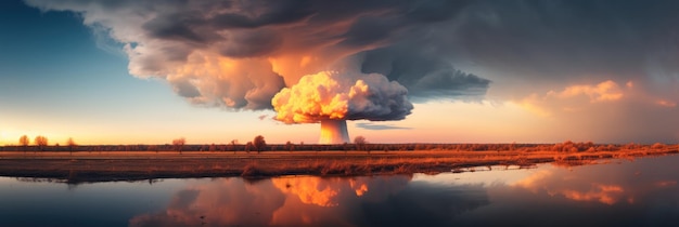 A Nuclear Power With Smoke Coming Out Of It's Stacks