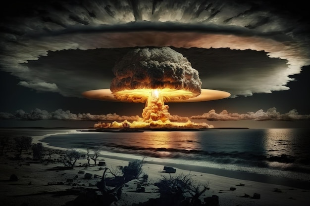 Nuclear war the detonation of an atomic bomb