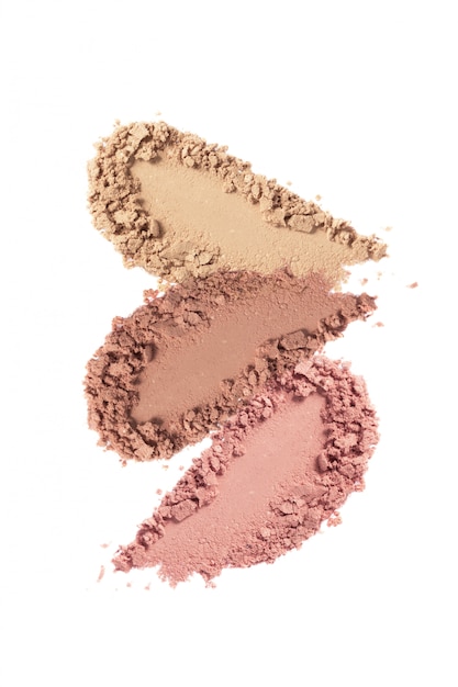 Photo nude face powder blush swatch isolated on white