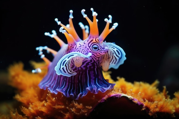 A Nudibranch Sea Slug in an underwater environment