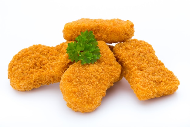 Nugget kip op de witte achtergrond