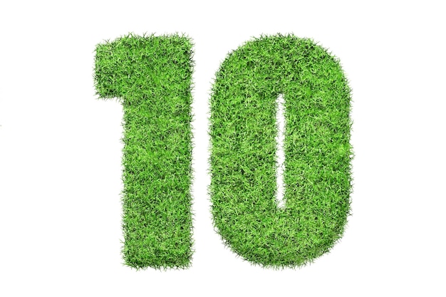 The number 10 is green on a white background