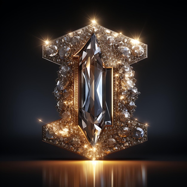 Photo number 11 and 1 3d render with diamond material sparkling and glamorous black ba creative design