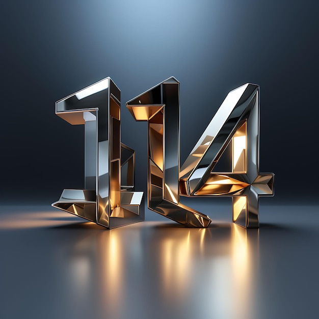 Number 11 and 1 3d render with titanium material lightweight and futuristic gunm creative design