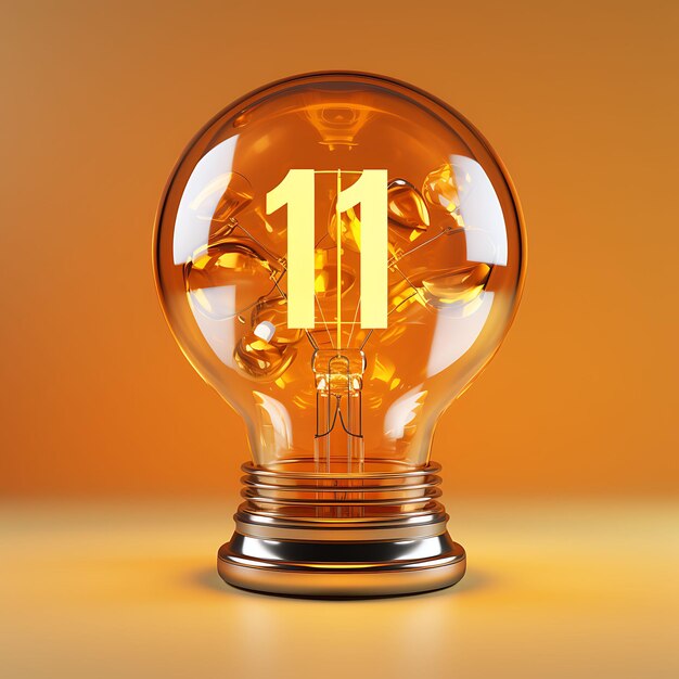 Photo number 11 and 1 3d render with topaz material radiant and golden amber backgroun creative design