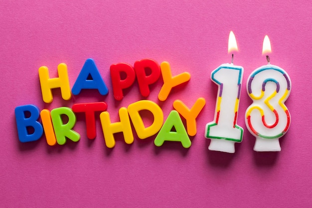 number 13 happy birthday celebration candle
