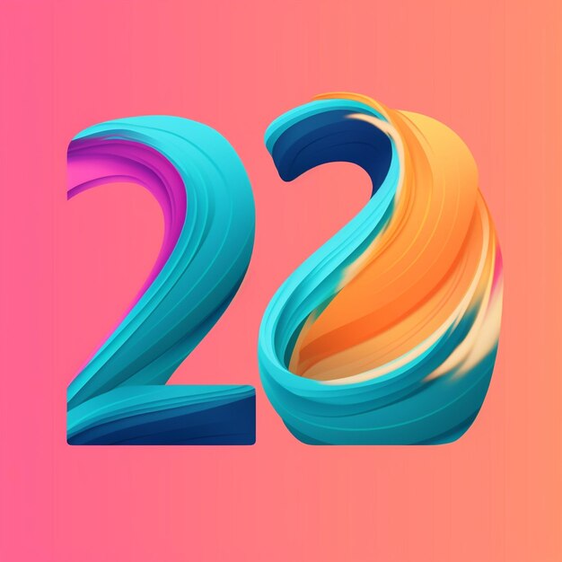 Number 2 or two isolated 3d illustration