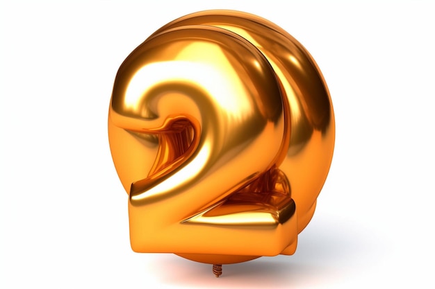 number 2 or two isolated 3d illustration