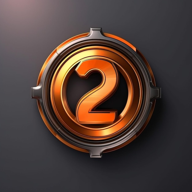 number 2 or two isolated 3d illustration