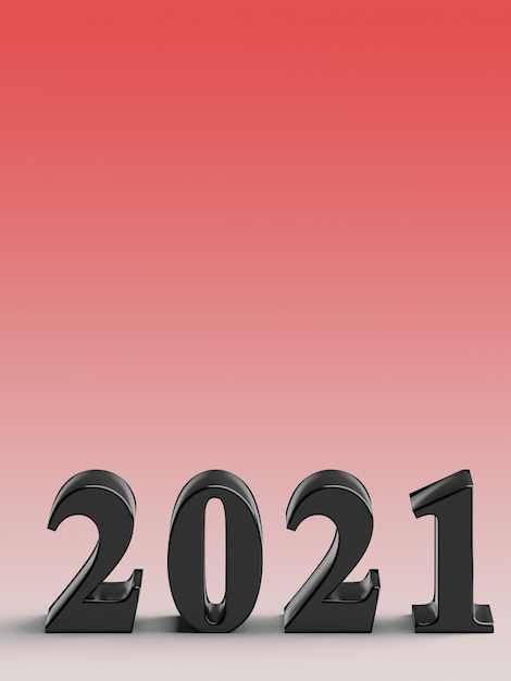 빨간색 배경에 새 해의 번호 2021