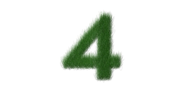 The number 4 is green on a white background