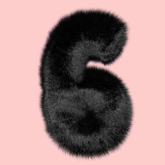  number 6  made from mink fur.