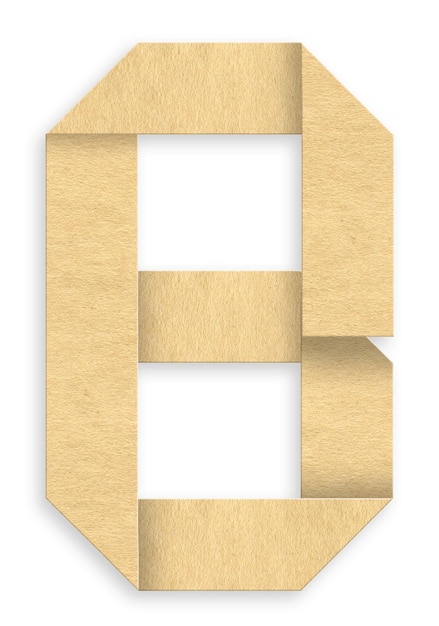 Number 8 folded with Kraft paper