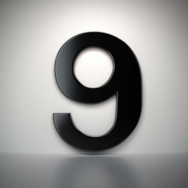 number 9 minimalistic style isolated