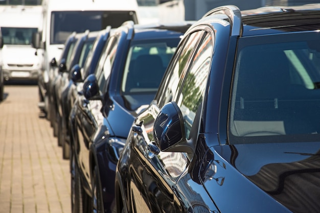 Photo number of cars with folded rearview mirrors.