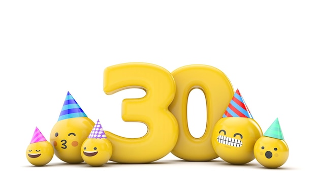 Photo number  emoji birthday party celebration d render