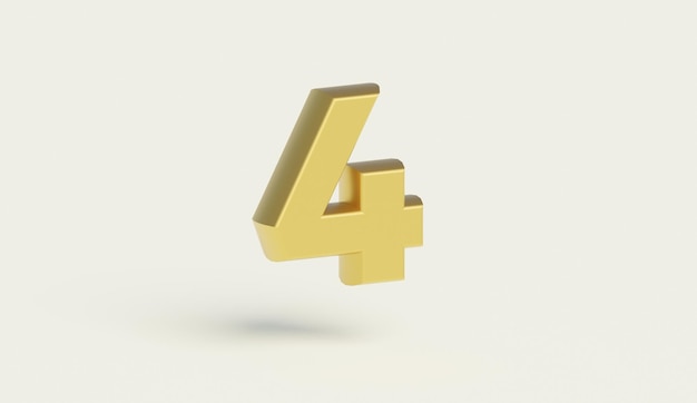Photo number four 3d gold icon blurry