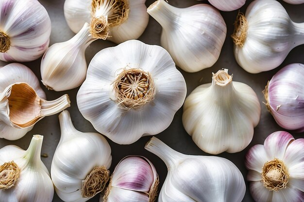 A number of Garlic with a white background