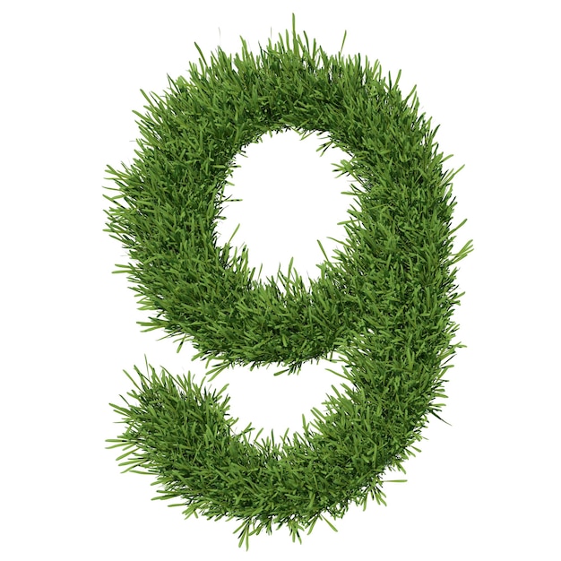 A number made of grass