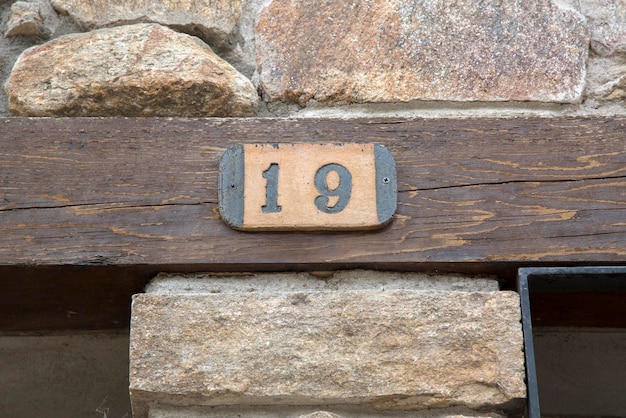 Number Nineteen on Building Wall