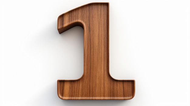 Number one on wooden background