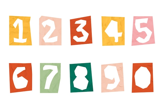 Number png doodle typografie lettertype set