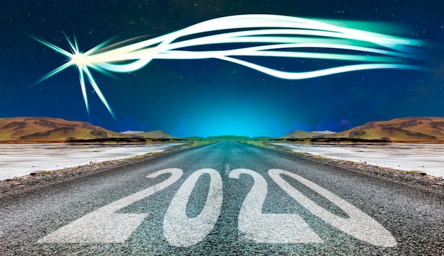 Foto numero sulla strada contro il cielo di notte