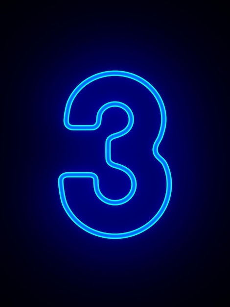 3,444 Neon Sign Number Three Images, Stock Photos, 3D objects