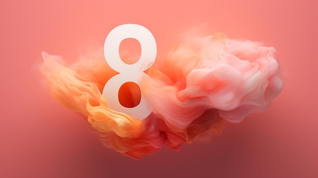 The numbers example is render in 3d typography typography number 9