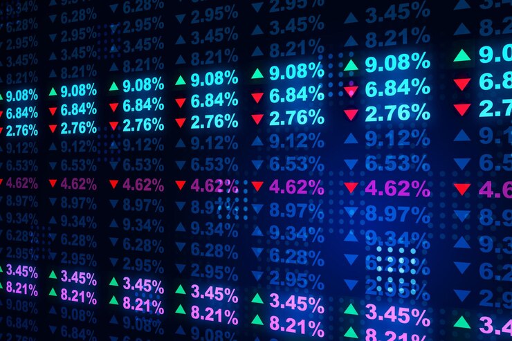 Photo the numbers on the various commodity price indices statistics concept 3d rendering