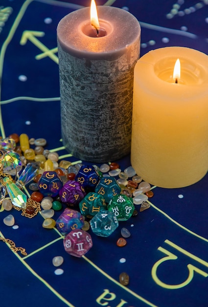 Numerologie nummers op de tafel astrologie Selectieve focus