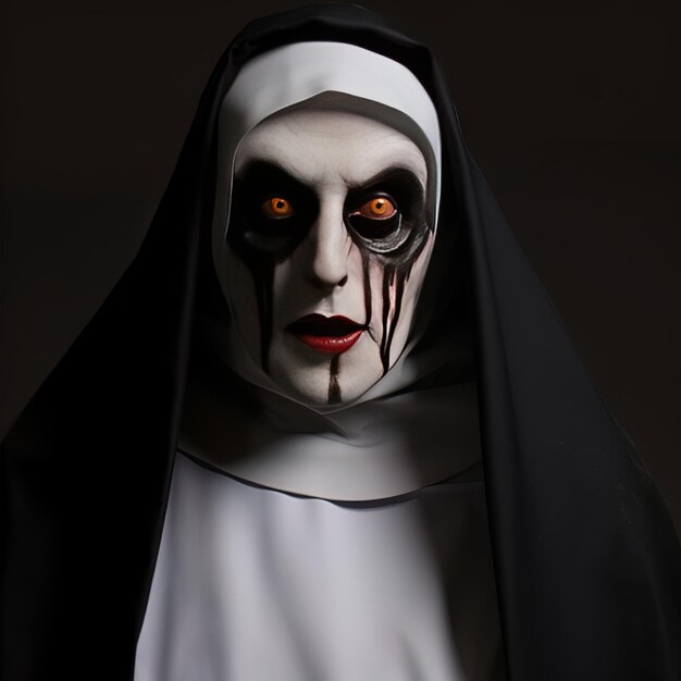 Photo a nun is wearing a white and black costume with a white cross on the top