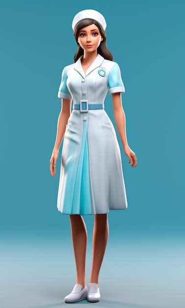 Nurse 3D cartoon character