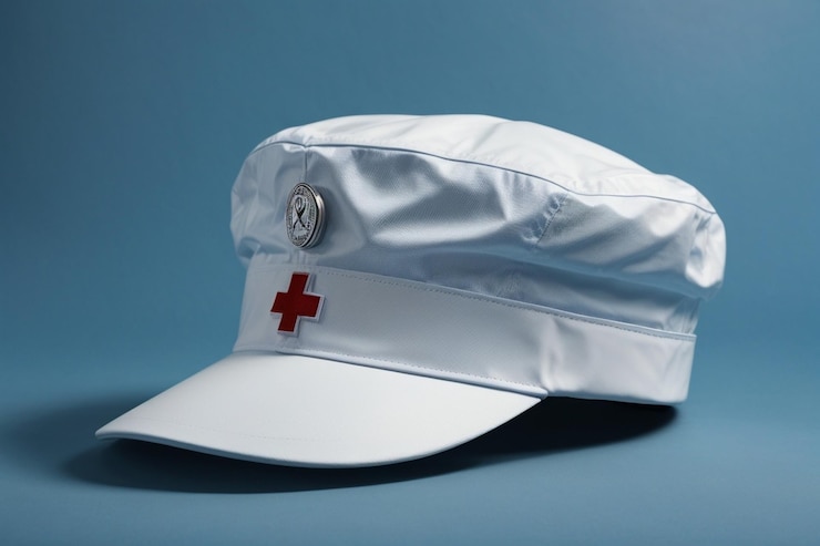 Photo nurse cap on blue background ar c
