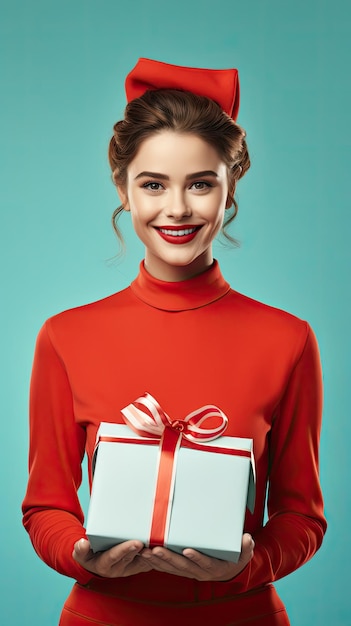 Nurse holding a Christmas giftbox