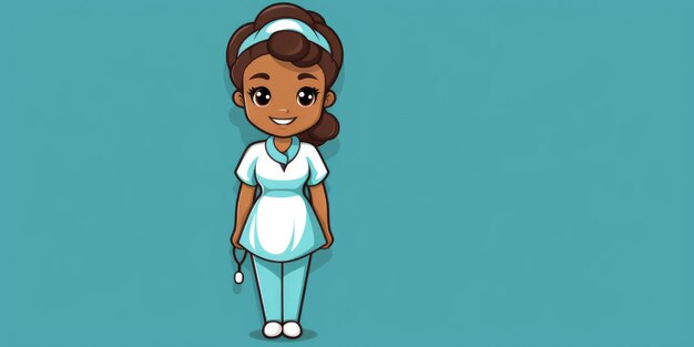 Photo nurse mascot for a company logo line art generative ai