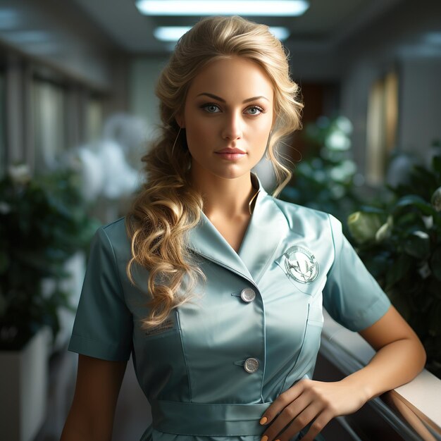 Nurse in a pristine uniform looking beautiful