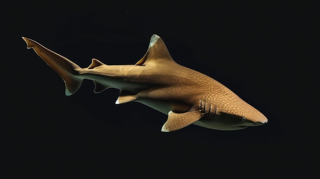 Nurse Shark in the solid black background