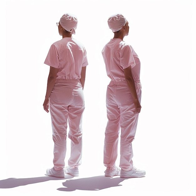 Nurse Standing on White Background