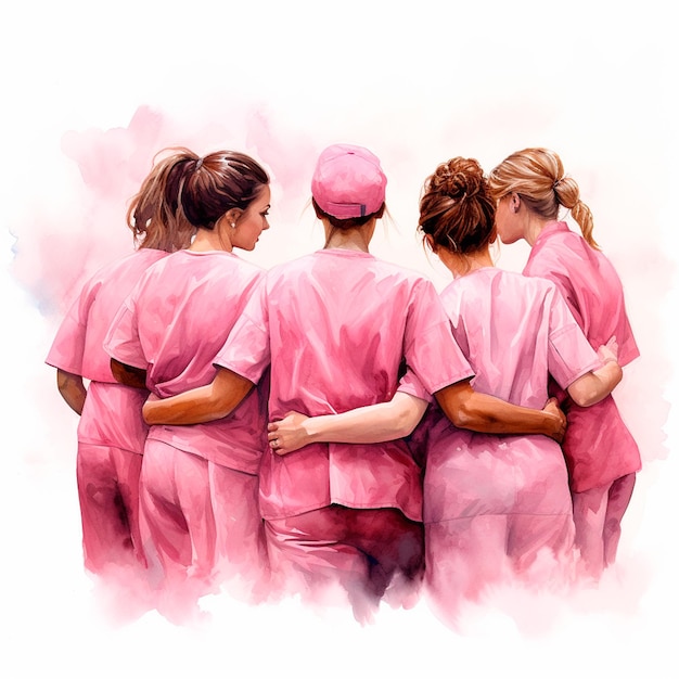 Nurse watercolor illustration Isolated AI generative medical watercolor