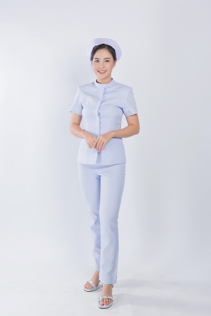 nurse on white space, asian woman