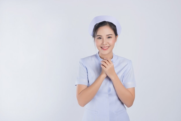 nurse on white space, asian woman