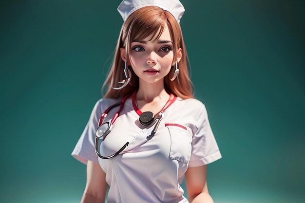 A nurse with a stethoscope around her neck