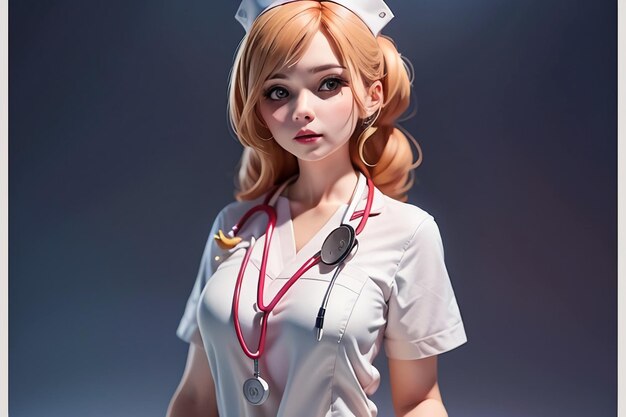 Медсестра со стетоскопом на шее