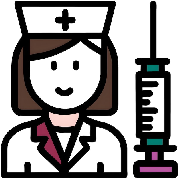 Nurse with syringe icon