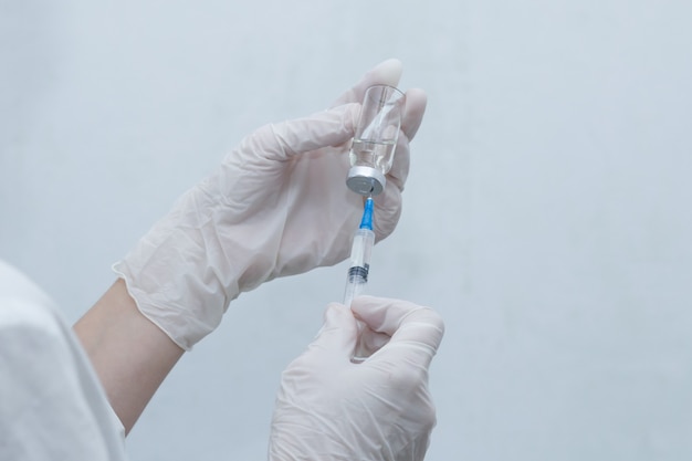 Nurse with a vaccine isolated